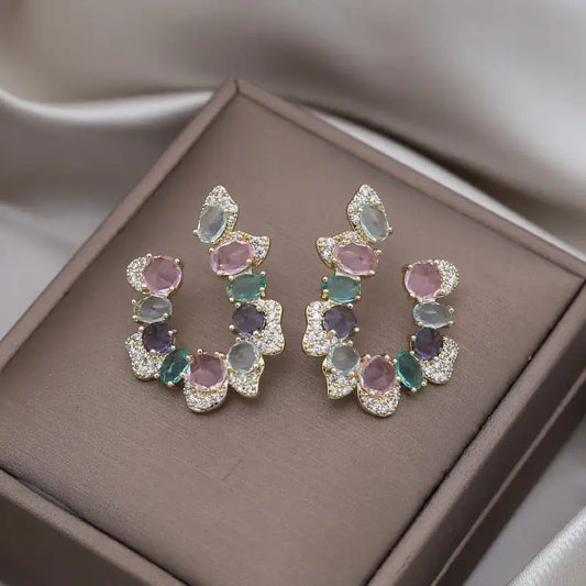 Boucles D'oreilles Cristal